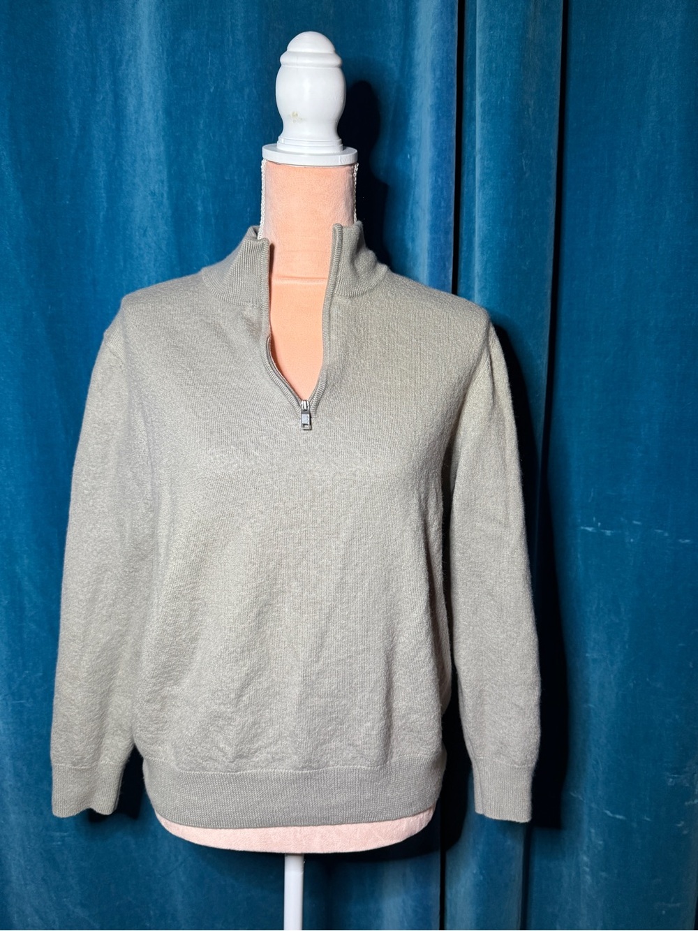 Women's Gray Quarter-Zip Sweater